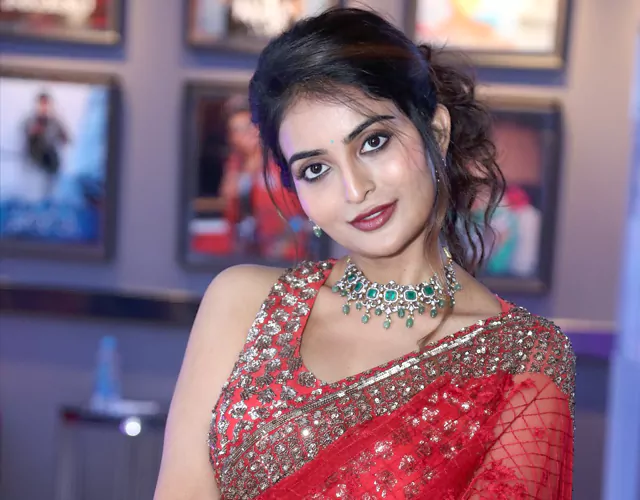 Ananya Nagalla Red Saree Photos